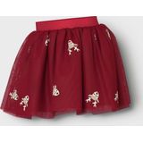 Kerst Rok - Kort - Tule - Geborduurd - Elastische Taille - Voering van Polyester