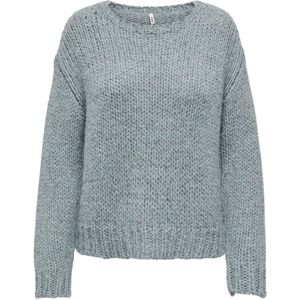 Only - Onlmille Ls O-neck Knt - Trui - Blauw - Dames