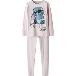 TWO SOON Nachtkledij 'Stitch'  rosa / rosé / zwart / wit
