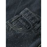 Jeans - Wide-Fit - Denim - Met Strass-Steentjes