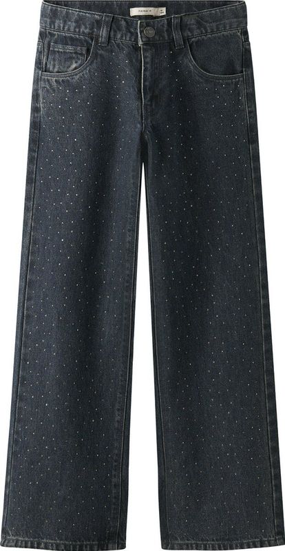 Jeans - Wide-Fit - Denim - Met Strass-Steentjes