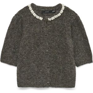 Vero Moda - Vmocean 2/4 O-neck Jewellery Cardig - Chocolate Torte - Dames