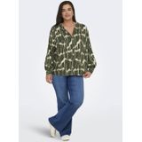 ONLY CARMAKOMA - Top - V-Hals - Lange Mouwen - Regular Fit - Print