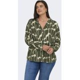 ONLY CARMAKOMA - Top - V-Hals - Lange Mouwen - Regular Fit - Print