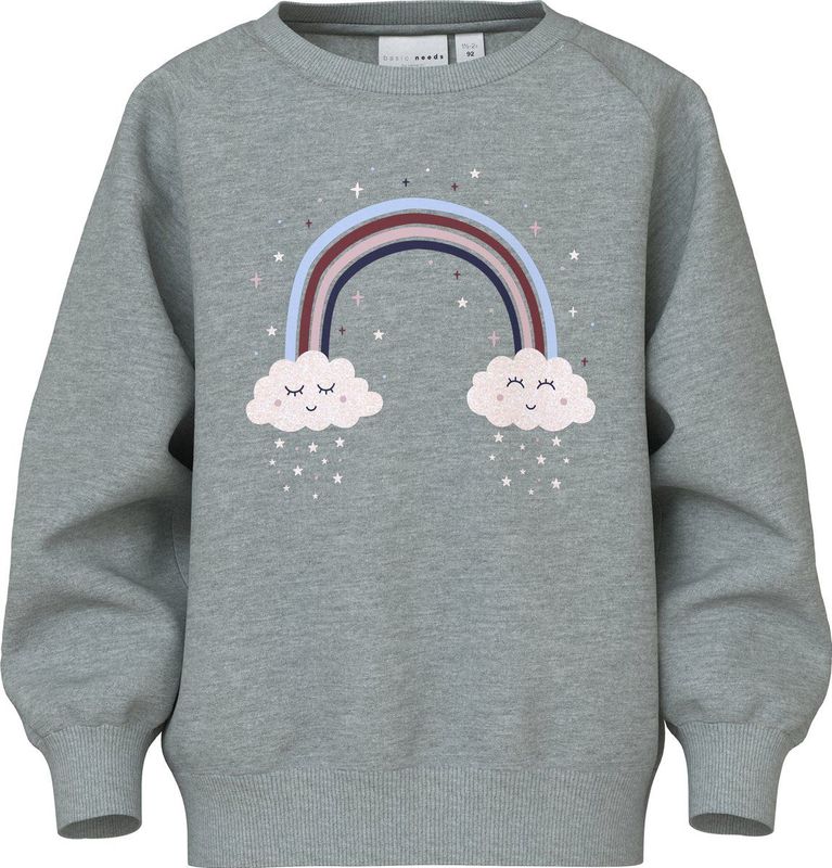 Name It - NMFVENUS LS NREG SWEAT - Sweatshirt - Grey Melange - Lange Mouwen