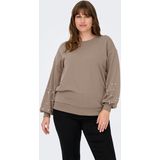 ONLY CARMAKOMA - Sweater - Grijsbruin - Met Parels