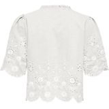 ONLY - ONLMiffy - Blouse - Wit - Effen - Halve Mouw - Losse Pasvorm