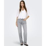 ONLY - ONLMiffy - Blouse - Wit - Effen - Halve Mouw - Losse Pasvorm