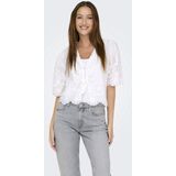 ONLY - ONLMiffy - Blouse - Wit - Effen - Halve Mouw - Losse Pasvorm