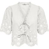 ONLY - ONLMiffy - Blouse - Wit - Effen - Halve Mouw - Losse Pasvorm