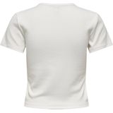 Only - ONLDANIELLA S/S RIB TOP CS JRS - T-shirt - Cloud Dancer - Korte Mouwen