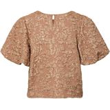 Pieces - Pcgretchen Ss O-neck Top Wvn D2d Pp - T-shirt - Tawny Brown