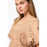 Pieces - Pcgretchen Ss O-neck Top Wvn D2d Pp - T-shirt - Tawny Brown