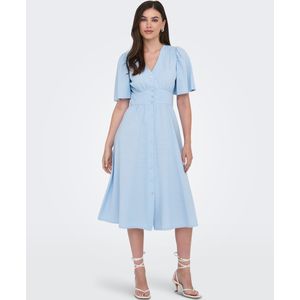 Jurk - Midi-lengte - V-Hals - 2/4 Mouwen - Regular Fit