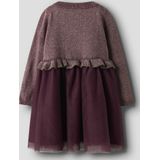 Jurk - Glitter - Gebreid - Lange Mouwen - O-hals - Regular Fit