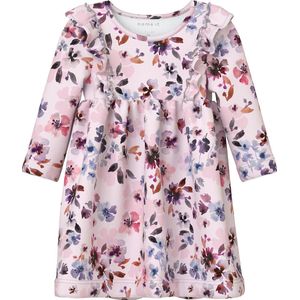 Jurk - All-over Print - Ribgebreid - Lange Mouwen - Regular Fit