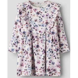 Bloem - Jurk - All-over Print - Ribgebreid - Lange Mouwen - Regular Fit