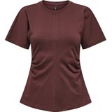 Top - Zwart - Katoen - Korte Mouwen, Volumineuze Mouwen, Regular Fit