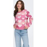 ONLY - ONLAIDA - Gebreide Trui - Rosa / Wit