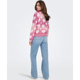 ONLY - ONLAIDA - Gebreide Trui - Rosa / Wit