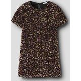 Pailletten Jurk - Fluweel - Knielengte - Korte Mouwen - O-hals