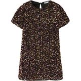 Pailletten Jurk - Fluweel - Knielengte - Korte Mouwen - O-hals