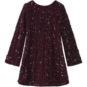 Pailletten Jurk - Korte Jurk - Lange Mouwen - Ronde Hals