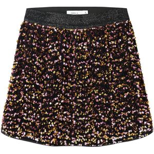 Paillet Rok - Knielengte - Geweven Stof - Elastische Taille - Pailletten