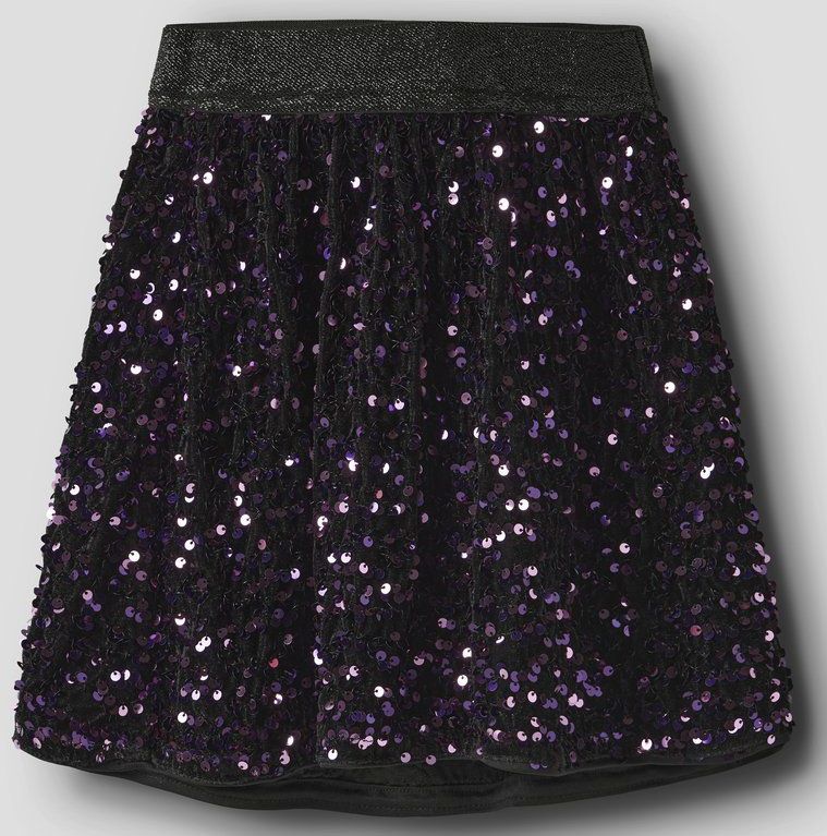 Paillet Rok - Knielengte - Geweven Stof - Elastische Taille - Pailletten