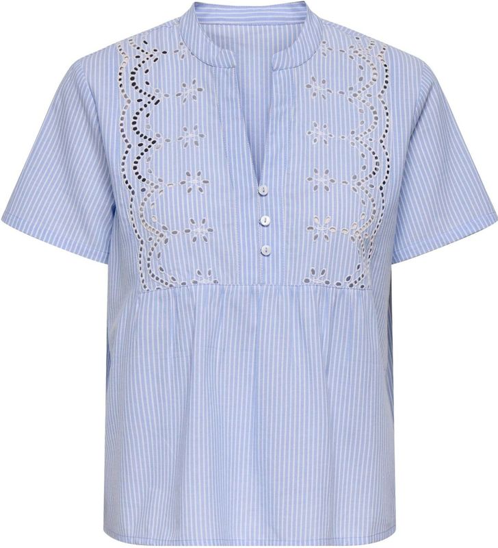 Onlskano - Top - Korte Mouwen - Geborduurd Detail - Regular Fit
