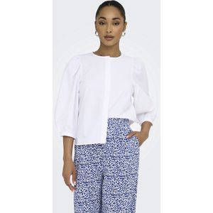 Overhemd - Wit - Katoen - Regular Fit - 3/4 Mouwen