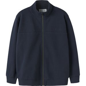 Cardigan - Regular Fit - Zwart - Interlock - Lange Mouwen - Hoge Hals