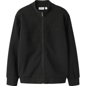 Cardigan - Regular Fit - Zwart - Interlock Stof - Lange Mouwen