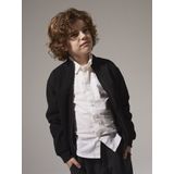 Cardigan - Regular Fit - Zwart - Lange Mouwen - Hoge Hals - Interlock Stof