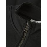 Cardigan - Regular Fit - Zwart - Lange Mouwen - Hoge Hals - Interlock Stof