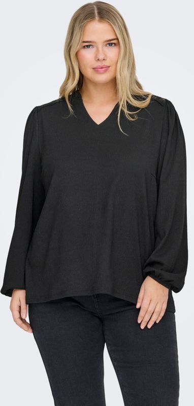 Carfancy - Blouse - V-Hals - Lange Mouwen - Kanten Detail - Regular Fit