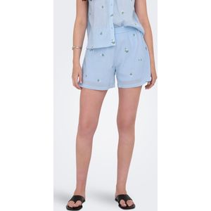 Shorts - High Waist - Elastische Tailleband - Geborduurd Detail - Regular Fit