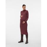 MAMALICIOUS - Jurk - Merlot - 3/4 Lengte - Slanke Pasvorm - Lange Mouw