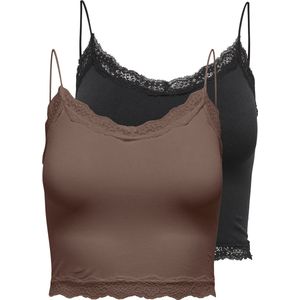 ONLY - ONLVICKY - Onderhemd - Bruin/Zwart - 2 Pack