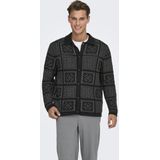 Onsbark - Gebreid Vest - Relaxed Fit - Lange Mouwen - Split Hals