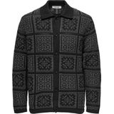 Onsbark - Gebreid Vest - Relaxed Fit - Lange Mouwen - Split Hals