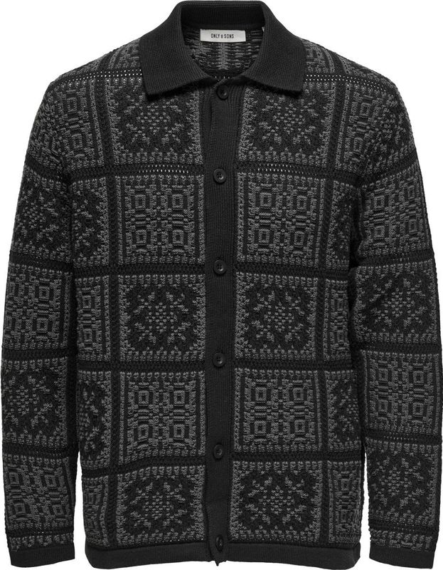 Onsbark - Gebreid Vest - Relaxed Fit - Lange Mouwen - Split Hals