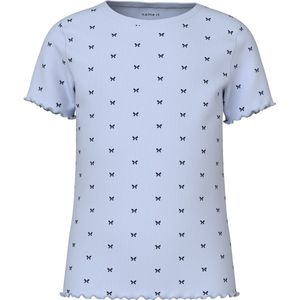 Ribgebreid T-shirt - Slim Fit - Korte Mouwen - All-over Print