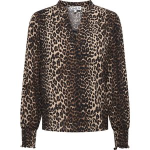 ONLY - ONLMETTE - Blouse - Beige / Bruin / Zwart