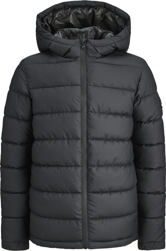 Jack & Jones - JCOPOINT PU PUFFER JACKET BF JNR - Gewatteerde Jas - Zwart - Met Capuchon