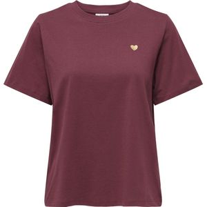 Jacqueline de Yong - T-shirt - Cabernet - 100% Katoen - Korte Mouwen