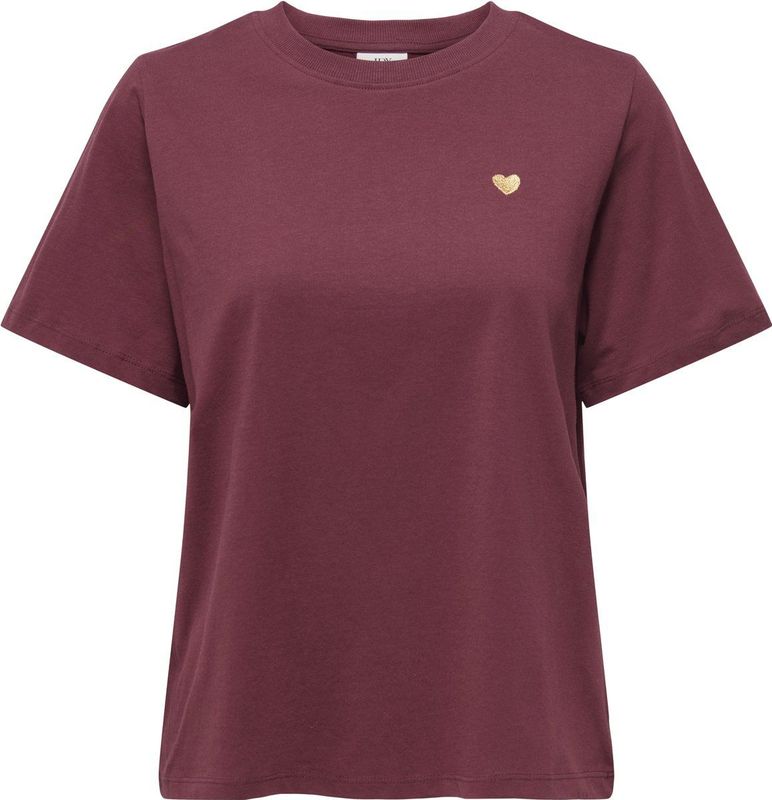 Jacqueline de Yong - T-shirt - Cabernet - 100% Katoen - Korte Mouwen