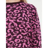 ONLY - Pullovers - Donkerrood - Panterprint