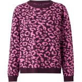 ONLY - Pullovers - Donkerrood - Panterprint