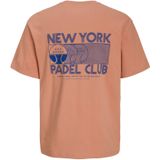 JACK & JONES - Shirt - Blauw - Koraal - Ronde Hals - Kwartmouw